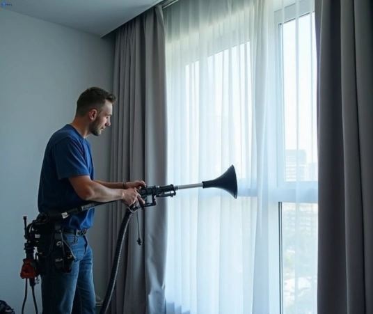 Professional residential curtain cleaning process equipment Matty Curtain Cleaning dakabin