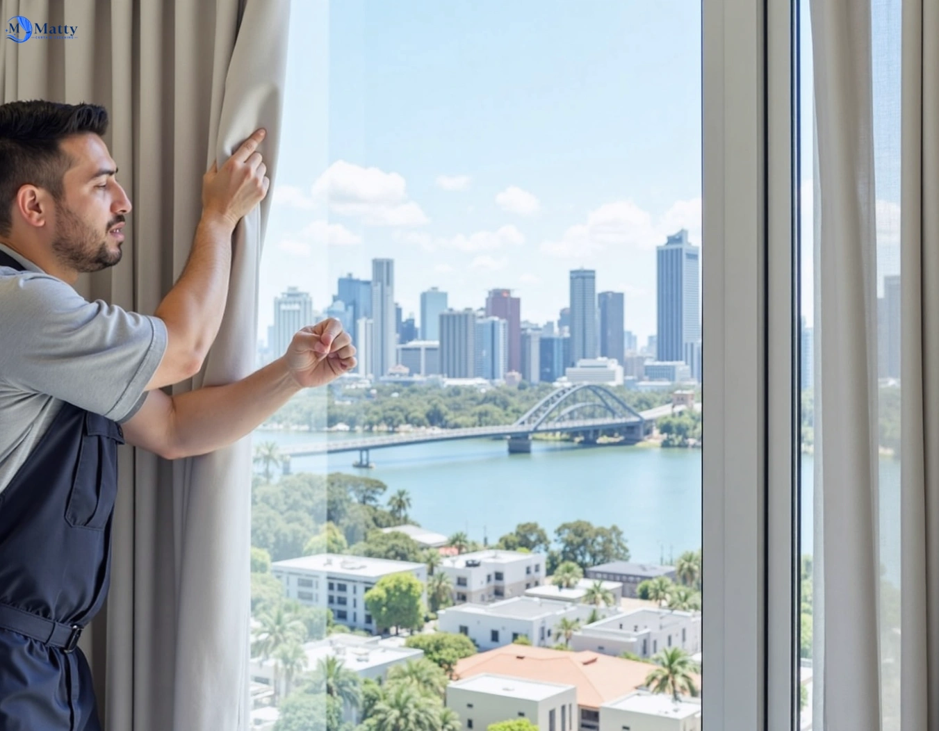 Professional curtain steam cleaning service dakabin QLD by Matty Curtain Cleaning