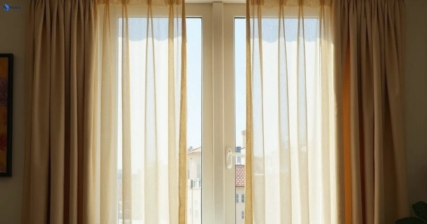 Dull dusty drapes in dakabin before professional cleaning